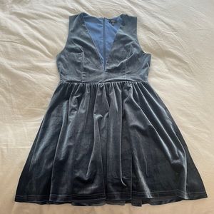 Blue velvet dress